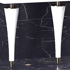 Opadiris Шкаф пенал Ибица 45 белый/золото – фотография-4